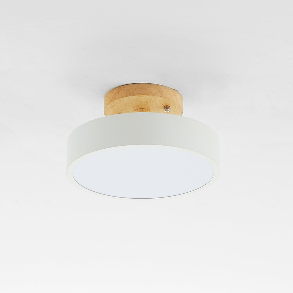 Zera Plafon LED Redondo Moderno de Madeira Colorido