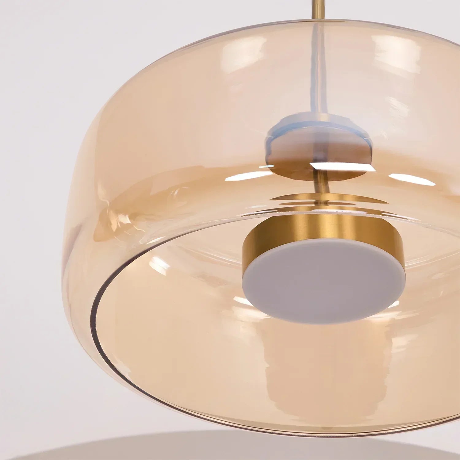Pendente Lioren de Vidro Moderno Transparente/Fumê/Âmbar