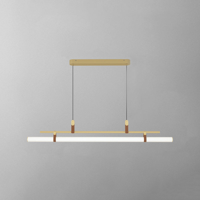 Luminária Pendente Linear Moderna Voren, Preto/Dourado