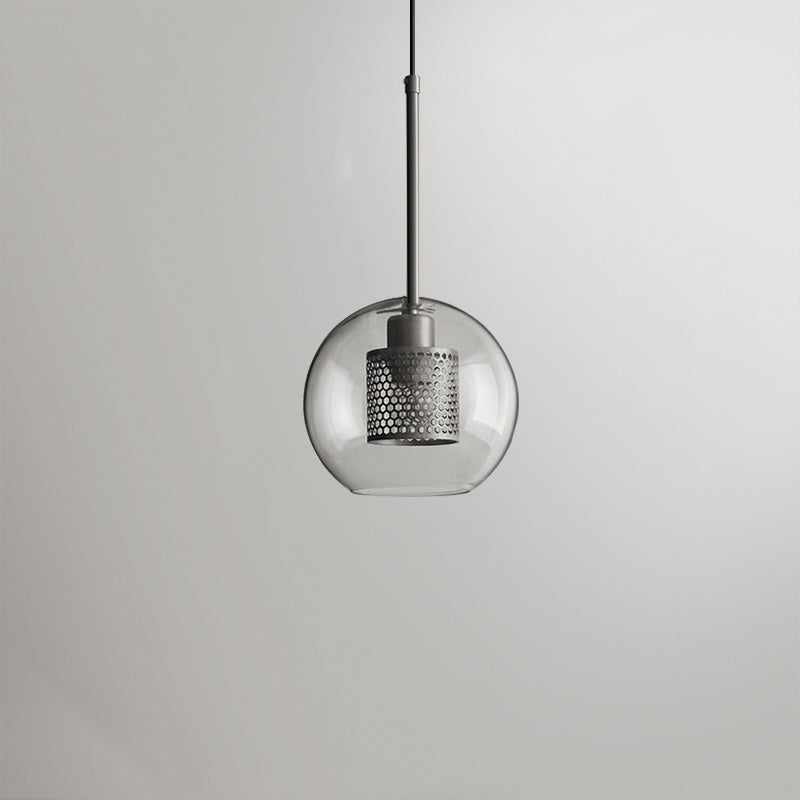 Luminária Pendente Nerel Contemporânea Dourada, Vidro, Globo/Cilíndrica