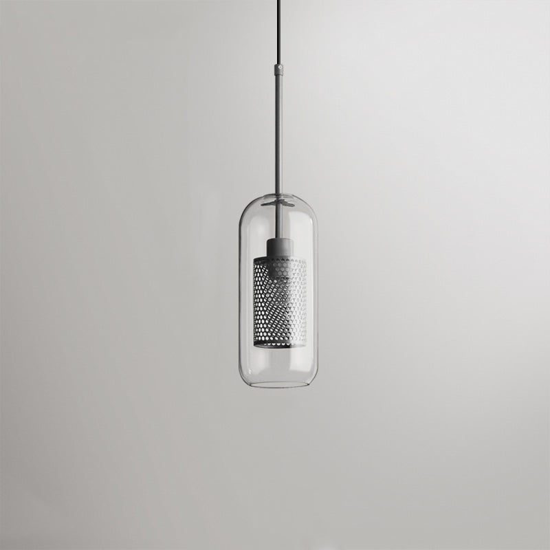 Luminária Pendente Nerel Contemporânea Dourada, Vidro, Globo/Cilíndrica