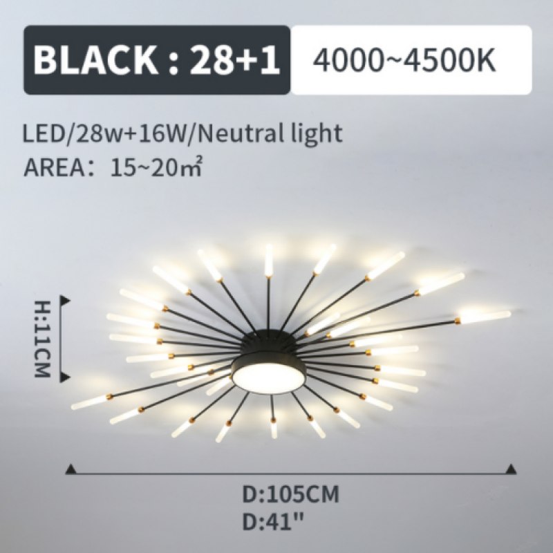 Vexor Luminária de Teto LED Moderna Efeito Fogos de Artifício