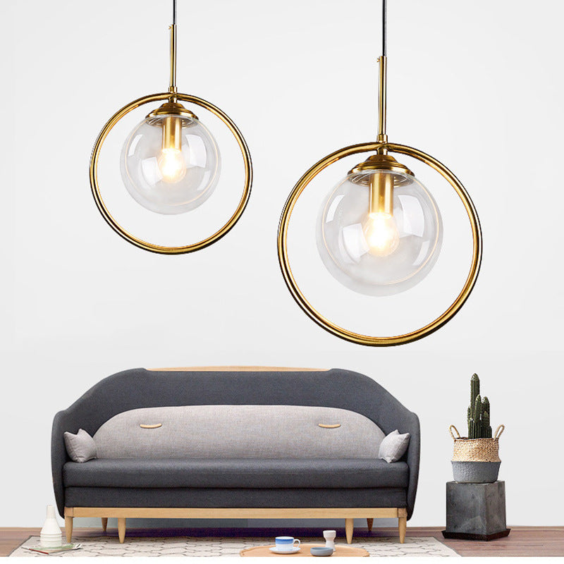 Luminária Pendente Neo de Vidro com Anel