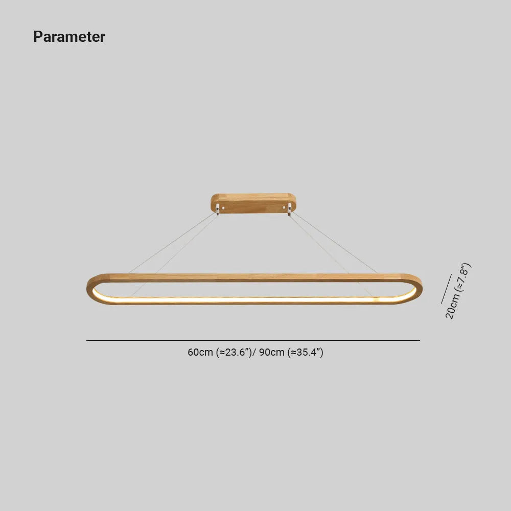 Luminária Pendente Oval de Madeira Contemporânea Lyraen