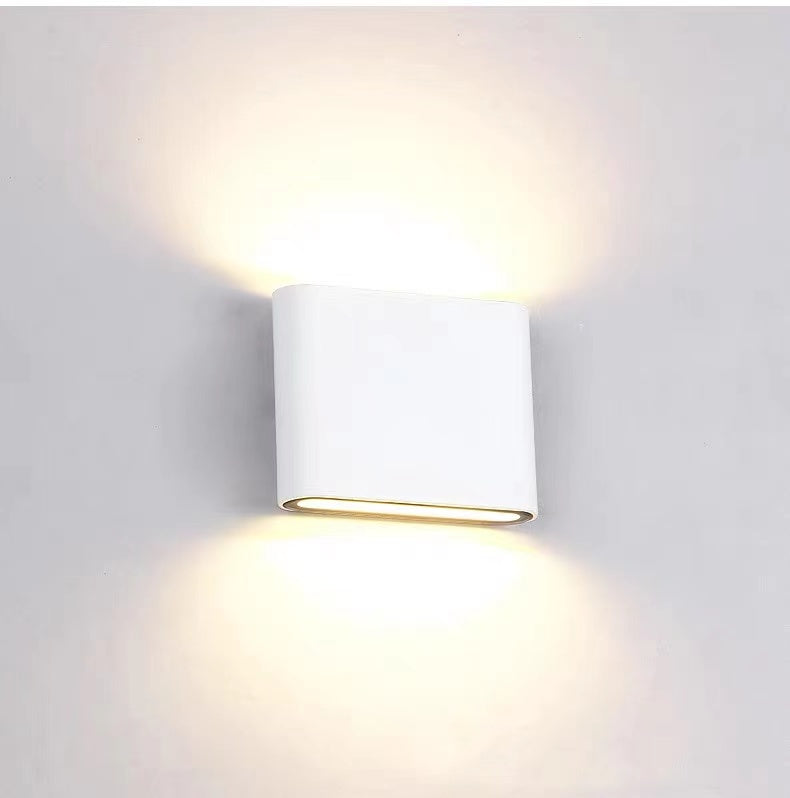 Luminária de Parede Externa Retangular Moderna Impermeável Orix, Preto/Branco