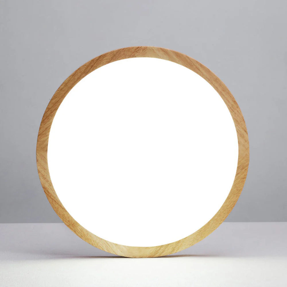 Plafom de Teto Orvix LED Minimalista de Madeira