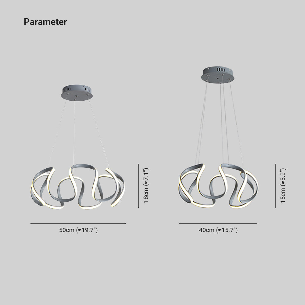 Luminária Pendente Evren Flor Irregular Moderna, 3 Cores